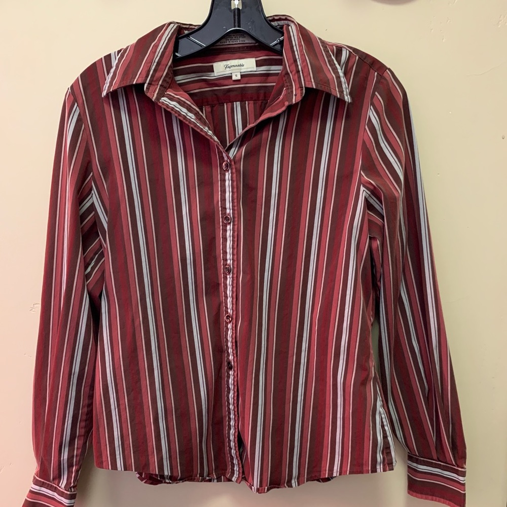 Striped Faconnable Button Up